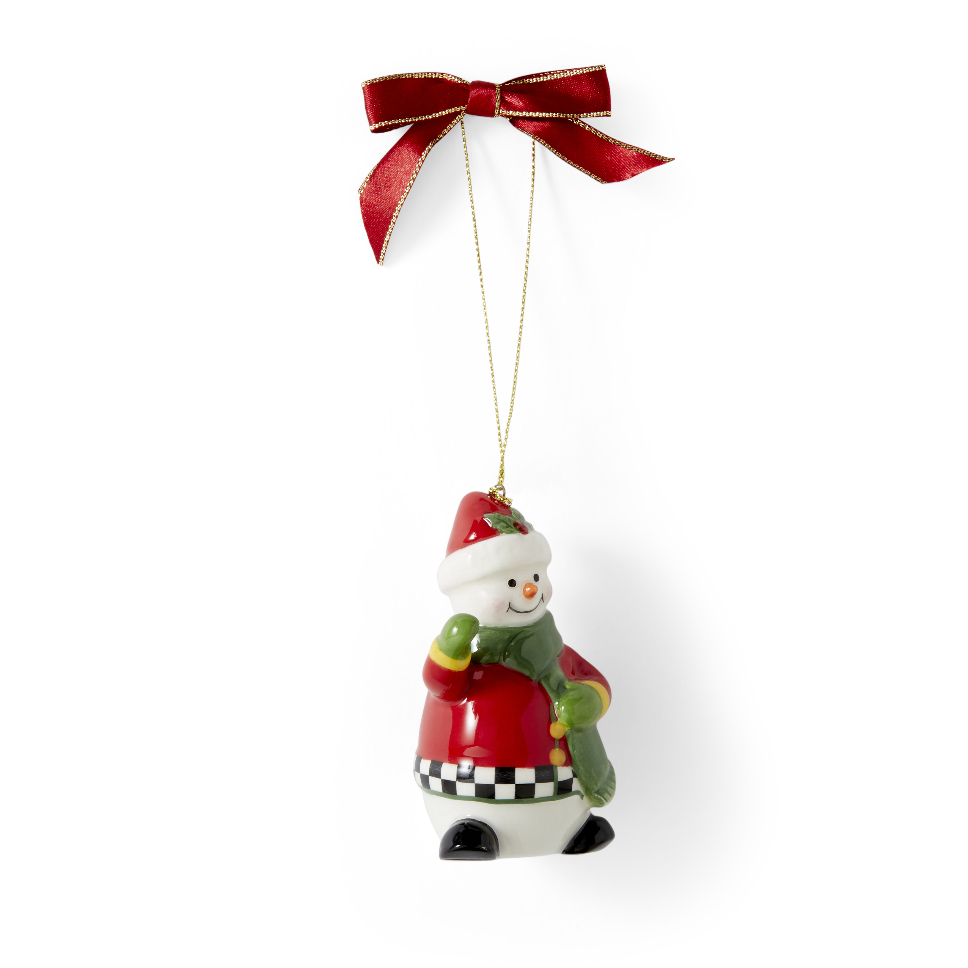 Christmas Tree Black and White Snowwoman Ornament image number null